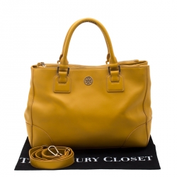 Tory Burch Yellow Leather Robinson Tote