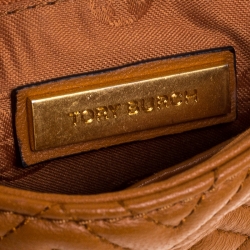 Pre Owned Tory Burch Orange Leather Small Fleming Shoulder Bag