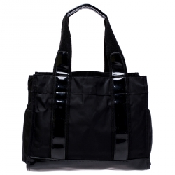 مملوكة مسبقًا Tory Burch Black Nylon and Leather Ella Tote