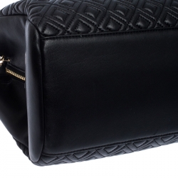 Pre Owned Tory Burch Black Diamond Quilted Leather Marion Tote