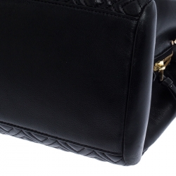 Pre Owned Tory Burch Black Diamond Quilted Leather Marion Tote