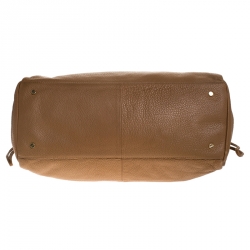 Pre Owned حقيبة يد توري برش رباط قفل جلد بنية