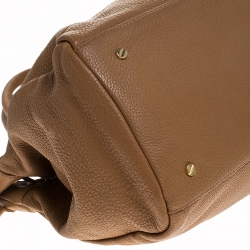 Pre Owned حقيبة يد توري برش رباط قفل جلد بنية