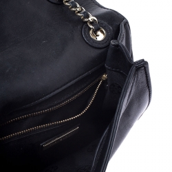 Pre Owned حقيبة كروس توري برش  فليمينغ جلد سوداء