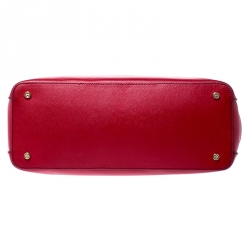 Pre Owned  Tory Burch Red Saffiano Leather Robinson Double Zip Tote