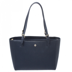 Tory Burch Navy Blue Leather Large York Buckle Tote Tory Burch