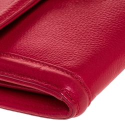 Pre Owned حقيبة كلتش توري برش أماندا جلد وردي بسلسلة