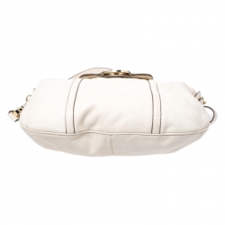 Pre Owned حقيبة كتف توري برش Amanda Flat جلد بيج فاتحة