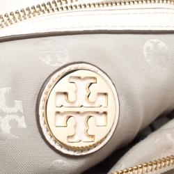 Pre Owned حقيبة كتف توري برش Amanda Flat جلد بيج فاتحة