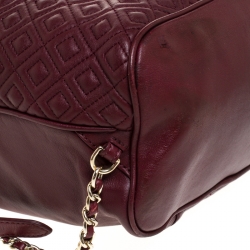 Pre Owned Tory Burch Burgundy Leather Talor Backpack