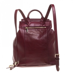 Pre Owned Tory Burch Burgundy Leather Talor Backpack