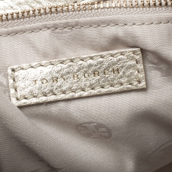 Pre Owned Tory Burch Metallic Gold Leather Mercer Shoulder Bag