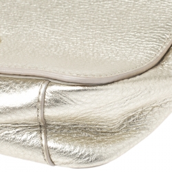 Tory Burch Metallic Gold Leather Mercer Shoulder Bag