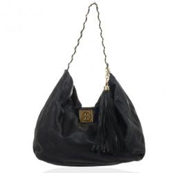 Pre Owned Tory Burch Black Leather Hobo