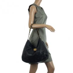Pre Owned Tory Burch Black Leather Hobo