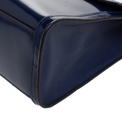 مملوكة مسبقًا Tory Burch Blue Patent Leather Juliette Top Handle Bag