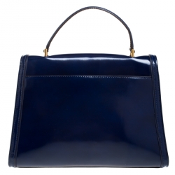 مملوكة مسبقًا Tory Burch Blue Patent Leather Juliette Top Handle Bag