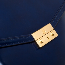 مملوكة مسبقًا Tory Burch Blue Patent Leather Juliette Top Handle Bag