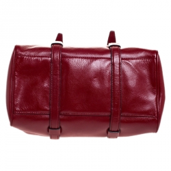 Tory Burch Red Leather Robinson Boston Bag