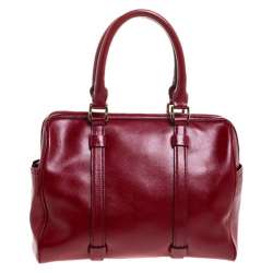 Tory Burch Red Leather Robinson Boston Bag
