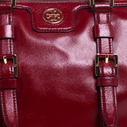 Tory Burch Red Leather Robinson Boston Bag