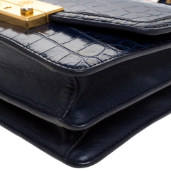 مملوكة مسبقًا حقيبة تولاي برش جولييت جلد نقشة التمساح أزرق بيد علوية