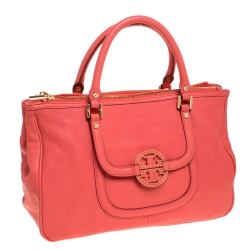 مملوكة مسبقًا حقيبة توري برش أماندا جلد برتقالي بسحاب مزدوج