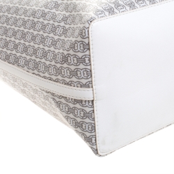 Pre Owned حقيبة يد شوبر توري برش وصلة Gemini  كانفاس مقوي عاجية 