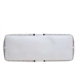 Pre Owned حقيبة يد شوب ر توري برش وصلة Gemini  كانفاس مقوي عاجية 