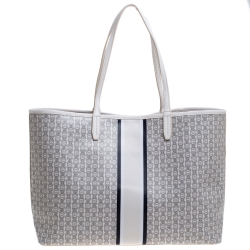 Pre Owned حقيبة يد شوبر توري برش وصلة Gemini  كانفاس مقوي عاجية 