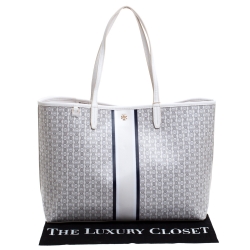 Pre Owned حقيبة يد شوبر توري برش وصلة Gemini  كانفاس مقوي عاجية 