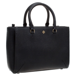 Pre Owned Tory Burch Black Leather Micro Robinson Tote