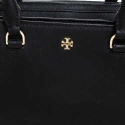 Pre Owned Tory Burch Black Leather Micro Robinson Tote