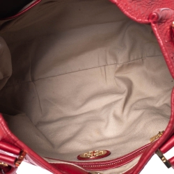 Pre Owned Tory Burch Red Leather Amanda Hobo