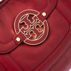 Pre Owned Tory Burch Red Leather Amanda Hobo