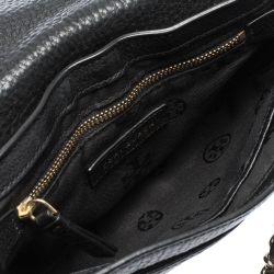 مملوكة مسبقًا Tory Burch Black Leather Marion Flap Crossbody Bag