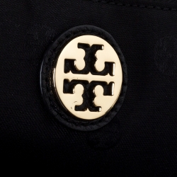 مملوكة مسبقًا حقيبة يد توري برش شوبر جلد ونايلون سوداء