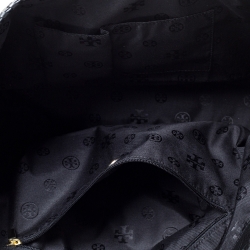 مملوكة مسبقًا حقيبة يد توري برش شوبر جلد ونايلون سوداء