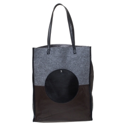 مملوكة مسبقًا حقيبة يد توري برش صوف وجلد جلد ثلاثية اللون