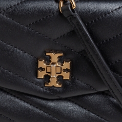 Pre Owned Tory Burch Black Quilted Leather Kira Crossbody Bag