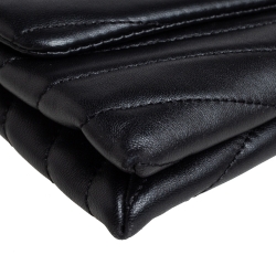 Pre Owned Tory Burch Black Quilted Leather Kira Crossbody Bag