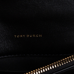 Pre Owned Tory Burch Black Quilted Leather Kira Crossbody Bag