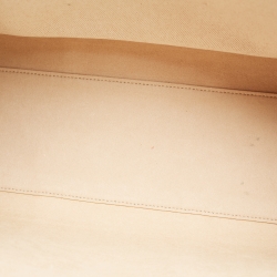 Pre Owned Tory Burch Beige Canvas and Leather Blake Shopper Tote