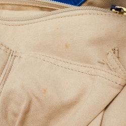 Pre Owned Tory Burch Blue Nylon and Leather Ella Tote