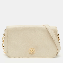 Tory Burch Off White Leather Robinson Flap Crossbody Bag Tory Burch | TLC