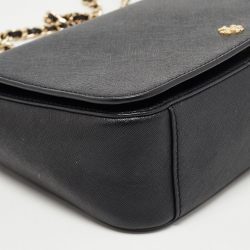 Pre Owned Tory Burch Black Saffiano Leather Emerson Shoulder Bag