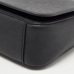 Pre Owned Tory Burch Black Saffiano Leather Emerson Shoulder Bag