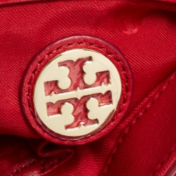 Pre Owned Tory Burch Red Leather Medium Fleming Shoulder Bag