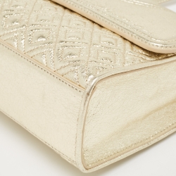 مملوكة مسبقًا Tory Burch Gold Leather Fleming Shoulder Bag