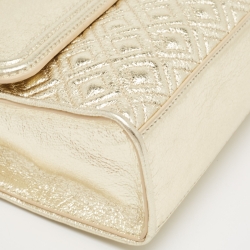مملوكة مسبقًا Tory Burch Gold Leather Fleming Shoulder Bag